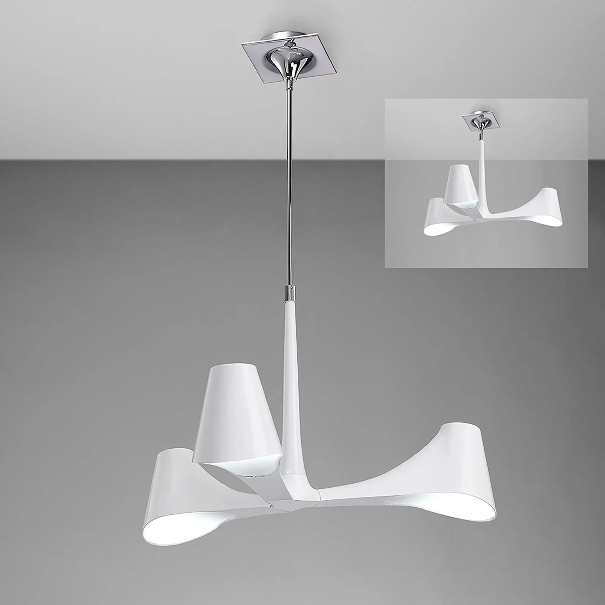 Ora Gloss White Ceiling Lights Mantra Multi Arm Fittings